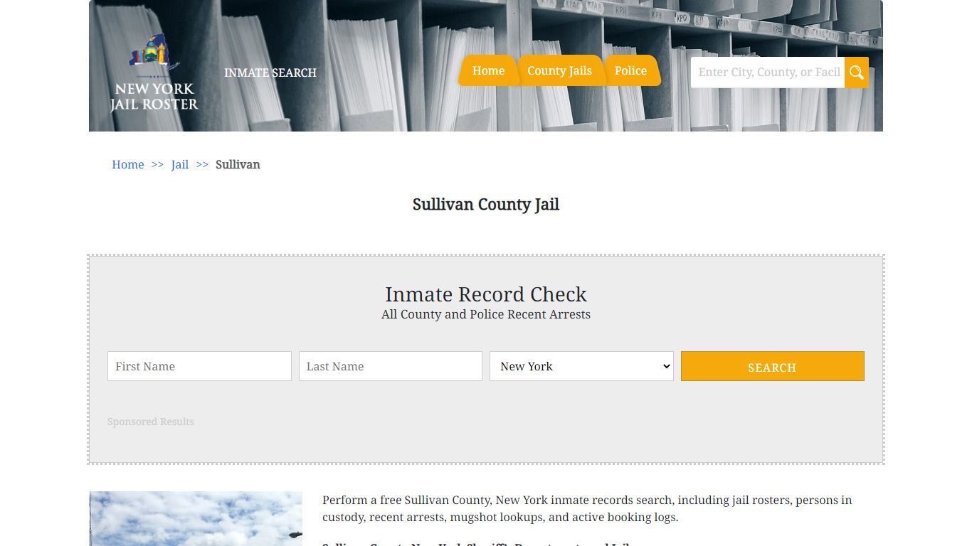 Sullivan County Jail - Jail Roster Search