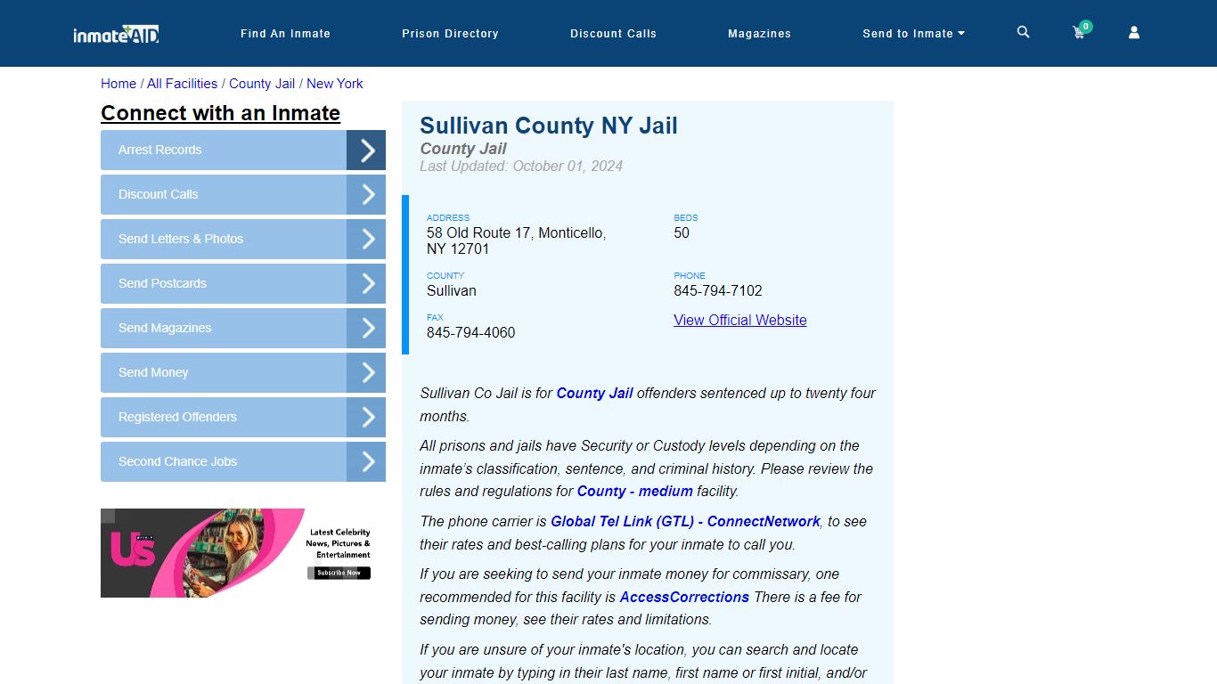 Sullivan County NY Jail - Inmate Locator